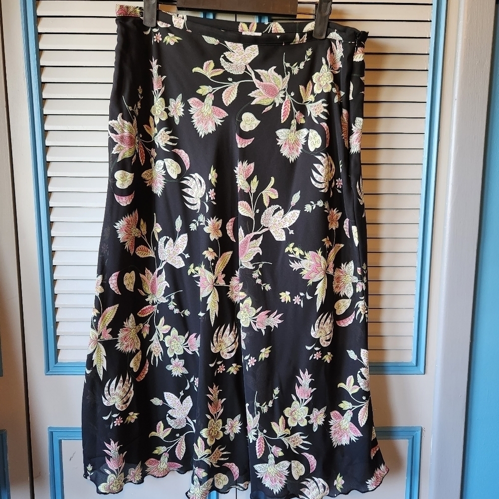 Dana Kay Black Floral Skirt